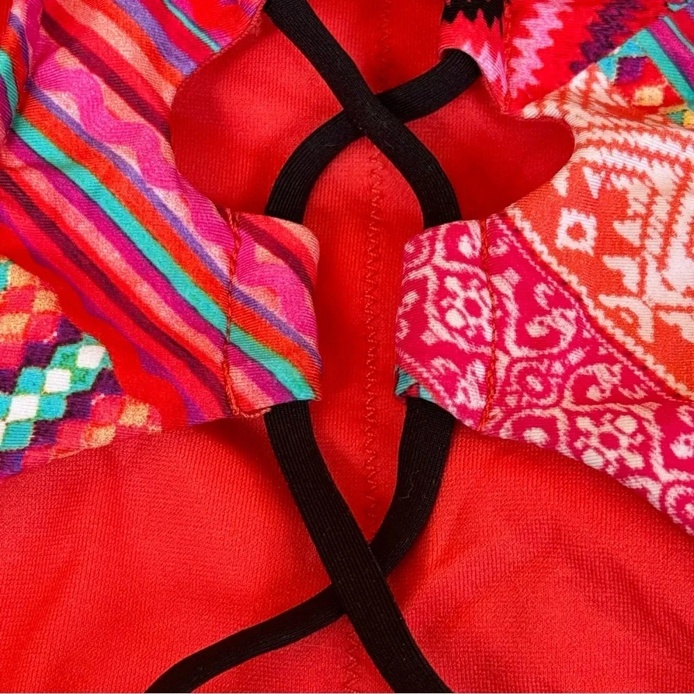 Seafolly Desert Tribe Bikini Top, Size Small